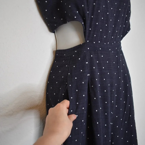 Princess Polly Polka Dot Romper Sz 8 Wide Leg Ankle Jumpsuit Gaucho Minimalist - Picture 5 of 16